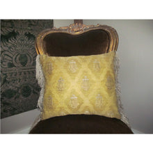 Pair of Pillows Algerian Mat of Gold with Raised Silver Thread Arbors