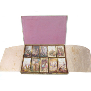 Rare, English, 19th Century George Baxter Regal Needle Box Set