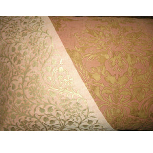 Rare Pair of 1900's Fortuny Pink Fabric in his "Dandolo" Pattern