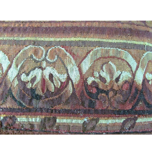 French, 18th century, Gobelin Tapestry Fragment Depicting Scrolls and Fleur-de-Lis