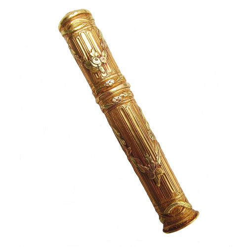 French Empire Tri-Colored 18k Gold Needle Case