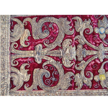 Italian or Spanish Silk and Metal Thread Embroidered Runner