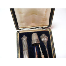 French 19th Century Sewing Case with 5pc Sterling Silver Tools